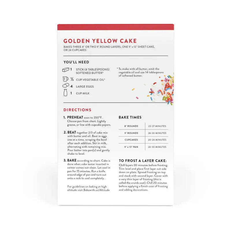 Golden Yellow Cake Mix