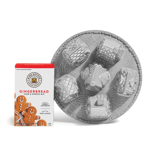 Cozy Village Pan and Gingerbread Cake Mix Set