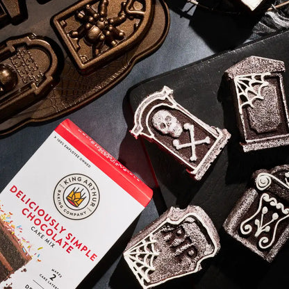 Chocolate Cake Mix and Tombstone Cakelette Pan Set