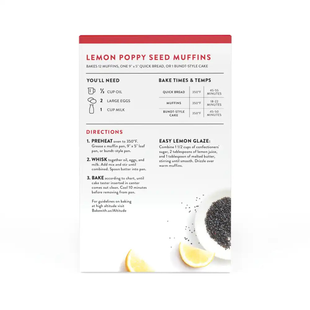 Lemon Poppy Seed Muffin and Quick Bread Mix