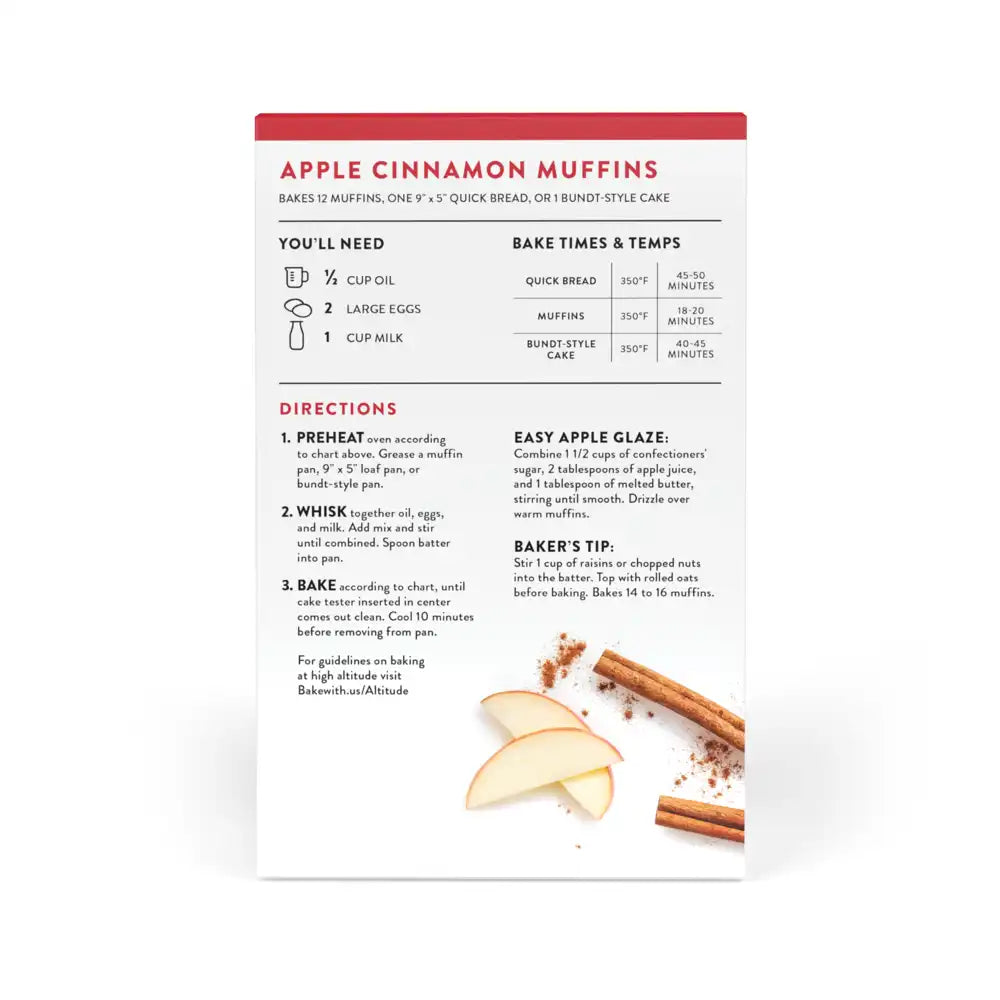 Apple-Cinnamon Whole Grain Muffin and Quick Bread Mix
